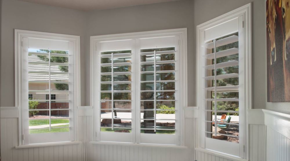 Bay Window Treatments Plantation shutters on bay windows